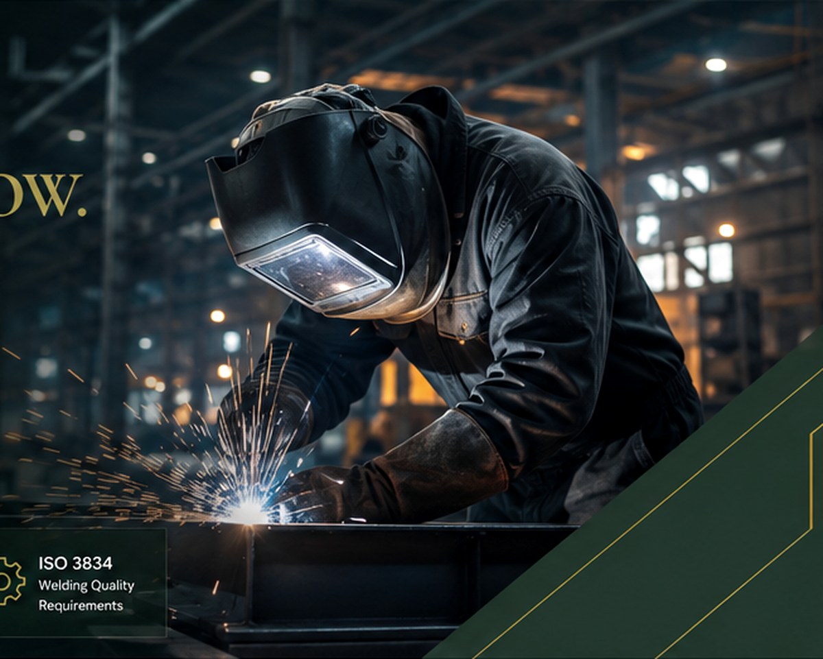 Welder completing controlled fabrication work in an industrial facility